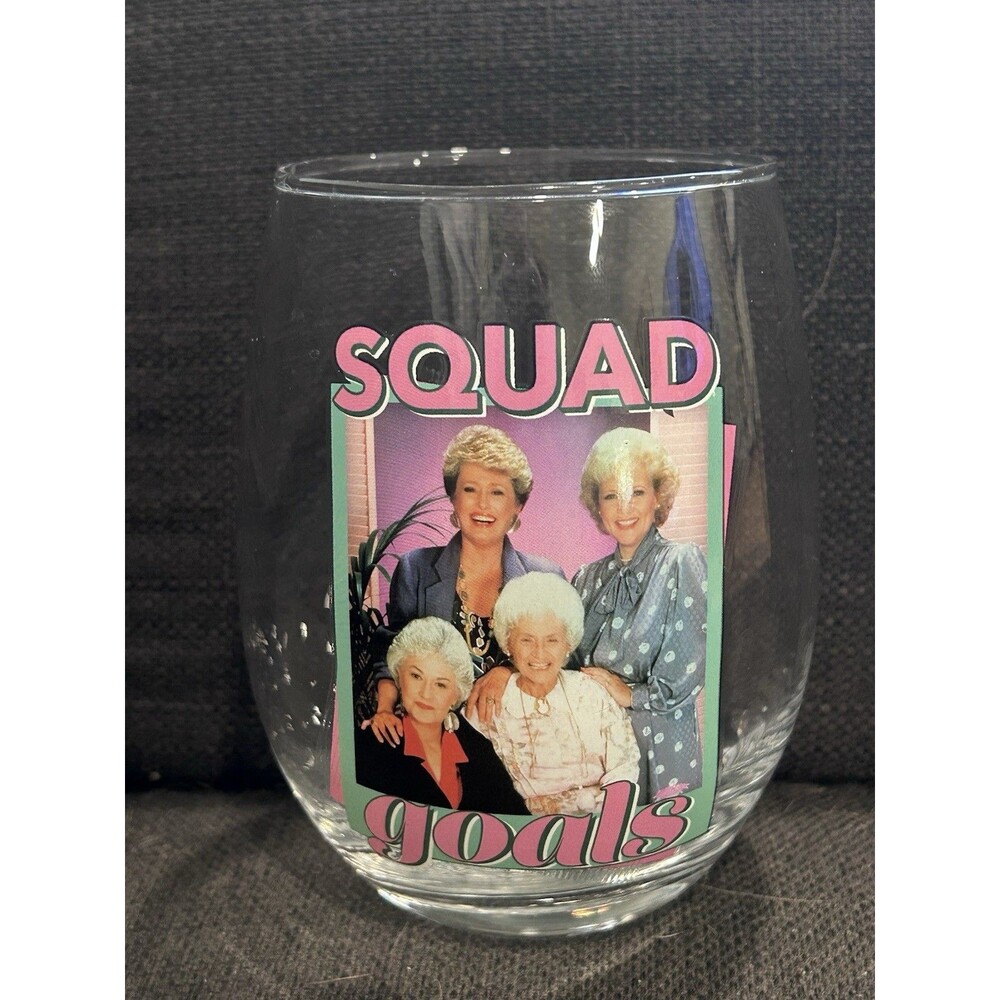 The Golden Girls Squad Goals Stemless Tear Drop Wine Glass 20 oz ABC Studios
